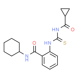 ChemSpider 2D Image | N-Cyclohexyl-2-{[(cyclopropylcarbonyl)carbamothioyl]amino}benzamide | C18H23N3O2S
