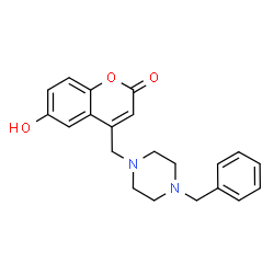 ChemSpider 2D Image | 4-[(4-Benzyl-1-piperazinyl)methyl]-6-hydroxy-2H-chromen-2-one | C21H22N2O3