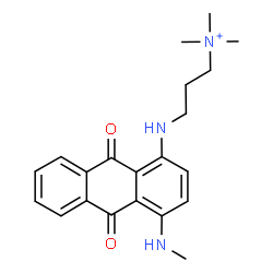 ChemSpider 2D Image | N,N,N-Trimethyl-3-{[4-(methylamino)-9,10-dioxo-9,10-dihydro-1-anthracenyl]amino}-1-propanaminium | C21H26N3O2