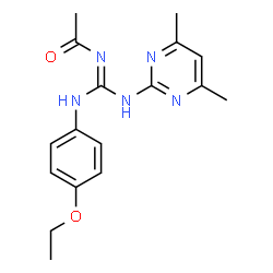 ChemSpider 2D Image | N-{(E)-[(4,6-Dimethyl-2-pyrimidinyl)amino][(4-ethoxyphenyl)amino]methylene}acetamide | C17H21N5O2