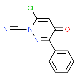 ChemSpider 2D Image | 6-Chloro-4-oxo-3-phenyl-1(4H)-pyridazinecarbonitrile | C11H6ClN3O
