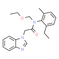 ChemSpider 2D Image | 2-Benzoimidazol-1-yl-N-ethoxymethyl-N-(2-ethyl-6-methyl-phenyl)-acetamide | C21H25N3O2