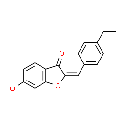 ChemSpider 2D Image | (2E)-2-(4-Ethylbenzylidene)-6-hydroxy-1-benzofuran-3(2H)-one | C17H14O3
