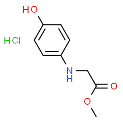 ChemSpider 2D Image | Methyl N-(4-hydroxyphenyl)glycinate hydrochloride (1:1) | C9H12ClNO3