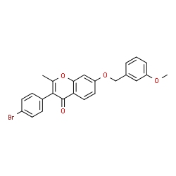 ChemSpider 2D Image | 3-(4-Bromophenyl)-7-[(3-methoxybenzyl)oxy]-2-methyl-4H-chromen-4-one | C24H19BrO4