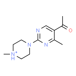 ChemSpider 2D Image | 4-(5-Acetyl-4-methyl-2-pyrimidinyl)-1-methylpiperazin-1-ium | C12H19N4O