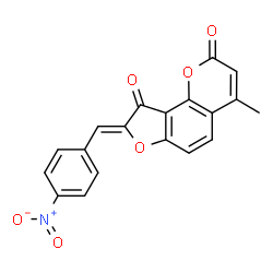 ChemSpider 2D Image | (8Z)-4-Methyl-8-(4-nitrobenzylidene)-2H-furo[2,3-h]chromene-2,9(8H)-dione | C19H11NO6