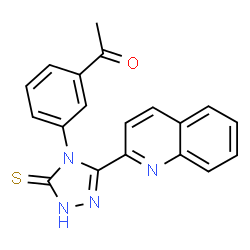 ChemSpider 2D Image | ethanone, 1-[3-[3-mercapto-5-(2-quinolinyl)-4H-1,2,4-triazol-4-yl]phenyl]- | C19H14N4OS