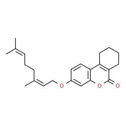 ChemSpider 2D Image | 3-{[(2Z)-3,7-Dimethyl-2,6-octadien-1-yl]oxy}-7,8,9,10-tetrahydro-6H-benzo[c]chromen-6-one | C23H28O3