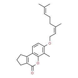 ChemSpider 2D Image | 7-{[(2Z)-3,7-Dimethyl-2,6-octadien-1-yl]oxy}-6-methyl-2,3-dihydrocyclopenta[c]chromen-4(1H)-one | C23H28O3