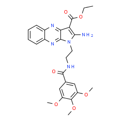 ChemSpider 2D Image | Ethyl 2-amino-1-{2-[(3,4,5-trimethoxybenzoyl)amino]ethyl}-1H-pyrrolo[2,3-b]quinoxaline-3-carboxylate | C25H27N5O6