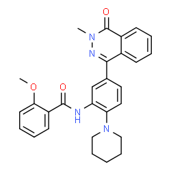 ChemSpider 2D Image | 2-Methoxy-N-[5-(3-methyl-4-oxo-3,4-dihydro-1-phthalazinyl)-2-(1-piperidinyl)phenyl]benzamide | C28H28N4O3