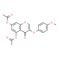 ChemSpider 2D Image | 3-(4-Methoxyphenoxy)-4-oxo-4H-chromene-5,7-diyl diacetate | C20H16O8