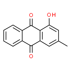 ChemSpider 2D Image | 1-Hydroxy-3-methyl-9,10-anthracenedione | C15H10O3