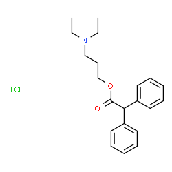 ChemSpider 2D Image | 3-(Diethylamino)propyl diphenylacetate hydrochloride (1:1) | C21H28ClNO2