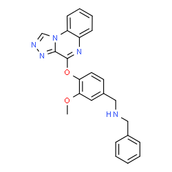 ChemSpider 2D Image | N-Benzyl-1-[3-methoxy-4-([1,2,4]triazolo[4,3-a]quinoxalin-4-yloxy)phenyl]methanamine | C24H21N5O2