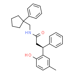 ChemSpider 2D Image | (3S)-3-(2-Hydroxy-5-methylphenyl)-3-phenyl-N-[(1-phenylcyclopentyl)methyl]propanamide | C28H31NO2