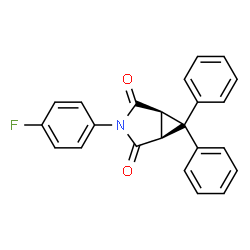 ChemSpider 2D Image | (1R,5S)-3-(4-Fluorophenyl)-6,6-diphenyl-3-azabicyclo[3.1.0]hexane-2,4-dione | C23H16FNO2