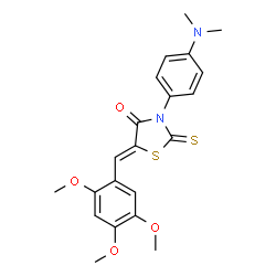 ChemSpider 2D Image | (5Z)-3-[4-(Dimethylamino)phenyl]-2-thioxo-5-(2,4,5-trimethoxybenzylidene)-1,3-thiazolidin-4-one | C21H22N2O4S2