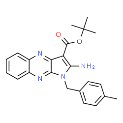 ChemSpider 2D Image | 2-Methyl-2-propanyl 2-amino-1-(4-methylbenzyl)-1H-pyrrolo[2,3-b]quinoxaline-3-carboxylate | C23H24N4O2