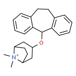 ChemSpider 2D Image | 3-(10,11-Dihydro-5H-dibenzo[a,d][7]annulen-5-yloxy)-8,8-dimethyl-8-azoniabicyclo[3.2.1]octane | C24H30NO
