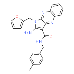 ChemSpider 2D Image | 2-Amino-1-(2-furylmethyl)-N-(4-methylbenzyl)-1H-pyrrolo[2,3-b]quinoxaline-3-carboxamide | C24H21N5O2