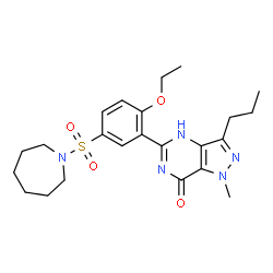 ChemSpider 2D Image | 5-[5-(1-Azepanylsulfonyl)-2-ethoxyphenyl]-1-methyl-3-propyl-1,4-dihydro-7H-pyrazolo[4,3-d]pyrimidin-7-one | C23H31N5O4S
