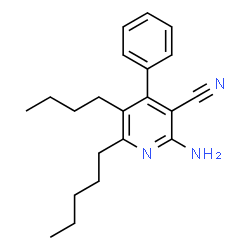 ChemSpider 2D Image | 2-Amino-5-butyl-6-pentyl-4-phenylnicotinonitrile | C21H27N3