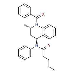 ChemSpider 2D Image | N-[(2S,4R)-1-Benzoyl-2-methyl-1,2,3,4-tetrahydro-4-quinolinyl]-N-phenylpentanamide | C28H30N2O2