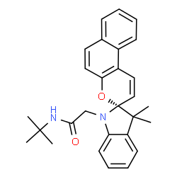 ChemSpider 2D Image | 2-[(3R)-3',3'-Dimethylspiro[benzo[f]chromene-3,2'-indol]-1'(3'H)-yl]-N-(2-methyl-2-propanyl)acetamide | C28H30N2O2