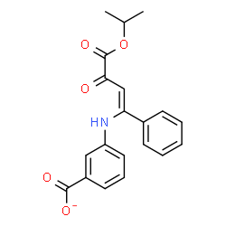 ChemSpider 2D Image | 3-{[(1Z)-4-Isopropoxy-3,4-dioxo-1-phenyl-1-buten-1-yl]amino}benzoate | C20H18NO5