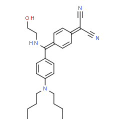 ChemSpider 2D Image | (4-{[4-(Dibutylamino)phenyl][(2-hydroxyethyl)amino]methylene}-2,5-cyclohexadien-1-ylidene)malononitrile | C26H32N4O