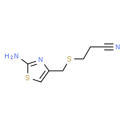 ChemSpider 2D Image | 3-{[(2-Amino-1,3-thiazol-4-yl)methyl]sulfanyl}propanenitrile | C7H9N3S2