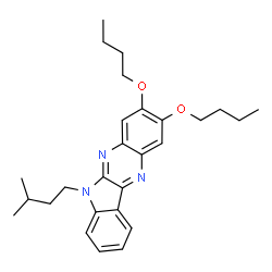 ChemSpider 2D Image | 2,3-Dibutoxy-6-(3-methylbutyl)-6H-indolo[2,3-b]quinoxaline | C27H35N3O2