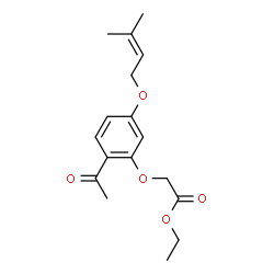 ChemSpider 2D Image | Ethyl-{2-acetyl-5-[(3-methylbut-2-en-1-yl)oxy]phenoxy}acetat | C17H22O5