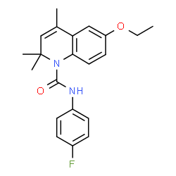 ChemSpider 2D Image | 6-Ethoxy-N-(4-fluorophenyl)-2,2,4-trimethyl-1(2H)-quinolinecarboxamide | C21H23FN2O2