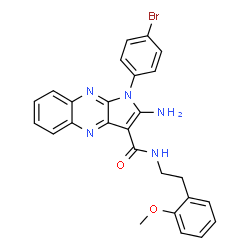 ChemSpider 2D Image | 2-Amino-1-(4-bromophenyl)-N-[2-(2-methoxyphenyl)ethyl]-1H-pyrrolo[2,3-b]quinoxaline-3-carboxamide | C26H22BrN5O2