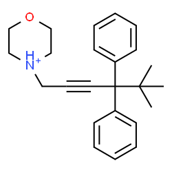 ChemSpider 2D Image | 4-(5,5-Dimethyl-4,4-diphenyl-2-hexyn-1-yl)morpholin-4-ium | C24H30NO