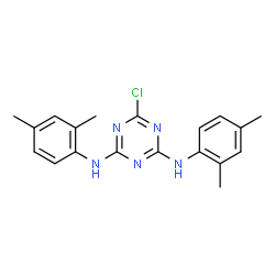 ChemSpider 2D Image | 6-Chloro-N,N'-bis(2,4-dimethylphenyl)-1,3,5-triazine-2,4-diamine | C19H20ClN5