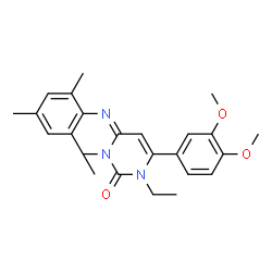 ChemSpider 2D Image | 6-(3,4-Dimethoxyphenyl)-1-ethyl-4-mesitylimino-3-methyl-3,4-dihydro-2(1H)-pyrimidinone | C24H29N3O3
