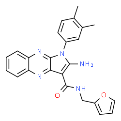 ChemSpider 2D Image | 2-Amino-1-(3,4-dimethylphenyl)-N-(2-furylmethyl)-1H-pyrrolo[2,3-b]quinoxaline-3-carboxamide | C24H21N5O2