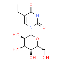 ChemSpider 2D Image | 5-Ethyl-1-(D-glucopyranosyl)-2,4(1H,3H)-pyrimidinedione | C12H18N2O7