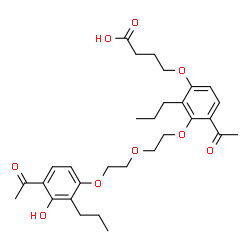 ChemSpider 2D Image | 4-(4-Acetyl-3-{2-[2-(4-acetyl-3-hydroxy-2-propylphenoxy)ethoxy]ethoxy}-2-propylphenoxy)butanoic acid | C30H40O9