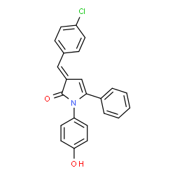 ChemSpider 2D Image | (3E)-3-(4-Chlorobenzylidene)-1-(4-hydroxyphenyl)-5-phenyl-1,3-dihydro-2H-pyrrol-2-one | C23H16ClNO2