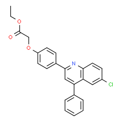ChemSpider 2D Image | Ethyl [4-(6-chloro-4-phenyl-2-quinolinyl)phenoxy]acetate | C25H20ClNO3