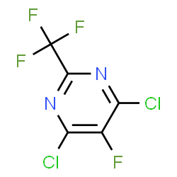 ChemSpider 2D Image | 4,6-Dichloro-5-fluoro-2-(trifluoromethyl)pyrimidine | C5Cl2F4N2