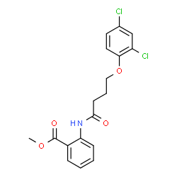 ChemSpider 2D Image | Methyl 2-{[4-(2,4-dichlorophenoxy)butanoyl]amino}benzoate | C18H17Cl2NO4