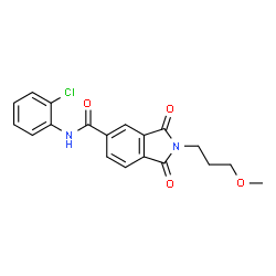 ChemSpider 2D Image | N-(2-Chlorophenyl)-2-(3-methoxypropyl)-1,3-dioxo-5-isoindolinecarboxamide | C19H17ClN2O4