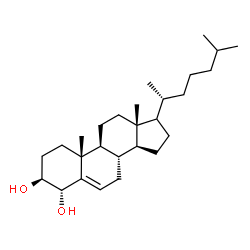 ChemSpider 2D Image | (3beta,4alpha,17xi)-Cholest-5-ene-3,4-diol | C27H46O2