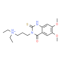 ChemSpider 2D Image | 3-(6,7-Dimethoxy-4-oxo-2-thioxo-1,4-dihydro-3(2H)-quinazolinyl)-N,N-diethyl-1-propanaminium | C17H26N3O3S